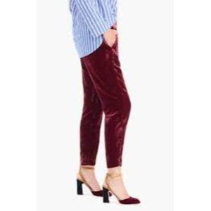 J. Crew Velvet Easy Pull On Ankle Pants in Burgundy Size 4P